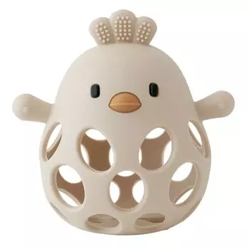 Силиконовая игрушка для прорезывания зубов, милый детский жевательный шарик, соска-пустышка, безопасный материал, моющийся, без BPA, животное [regalo] ([Кукко] Бежевый)