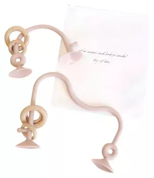 Силиконовая игрушка-петля Fika под присмотром мамы из детского сада Kobe Unyo Toy соответствует стандартам пищевой гигиены Baby Pink детские розовый