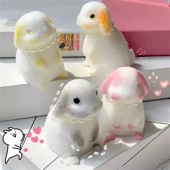 Силиконовая игрушка ручной работы Taba Ultra Soft Toys для детей и взрослых ( Кролик ) One Size светло-серый