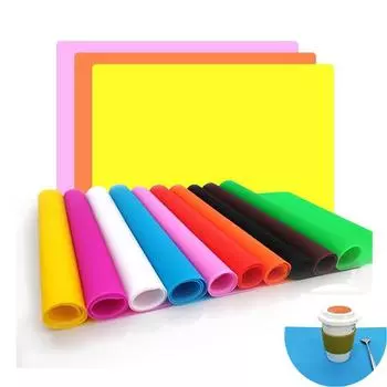 Силиконовая изоляционная прокладка ярких цветов, нескользящий обеденный коврик, рабочий коврик, складной коврик для еды 40*30cm белый