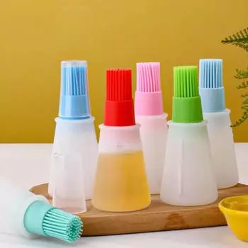 Силиконовая кисть для бутылок с маслом для барбекю на открытом воздухе с градуированной кистью для соуса для масляного горшка с принадлежностями для барбекю, кистью для противня красный