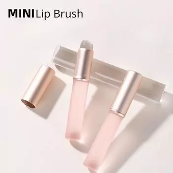 Силиконовая кисть для губ, грязевая помада, кисть для губ, круглая кисть для губ с крышкой, насадка для консилера, портативная палочка для растушевки розовый