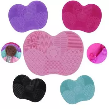 Силиконовая кисть для макияжа, коврик для чистки, коврик для мытья косметических кистей для бровей, очиститель, инструмент чёрный