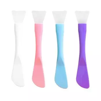 Силиконовая кисть для маски для лица, мягкая головка со скребком, встроенная кисть для грязевой пленки двойного назначения, инструмент для регулировки пленки «сделай сам», косметический инструмент для красоты розовый