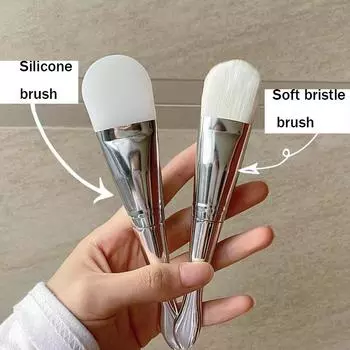 Силиконовая кисть для маски с мягкой щетиной, кисть для маски с покрытием, инструмент для нанесения грязевой маски на лицо, кисть-аппликатор Soft bristle brush