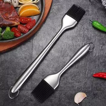 Силиконовая кисть для масла для барбекю, термостойкая ручка из нержавеющей стали, кисти для выпечки хлеба, варенья, приправы для барбекю, кухонные инструменты для приготовления пищи