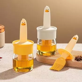 Силиконовая кисть для масла, термостойкая бутылка для масла, выпечка, блины, барбекю, приготовление пищи, принадлежности для гриля, инструмент, кухонный гаджет жёлтый