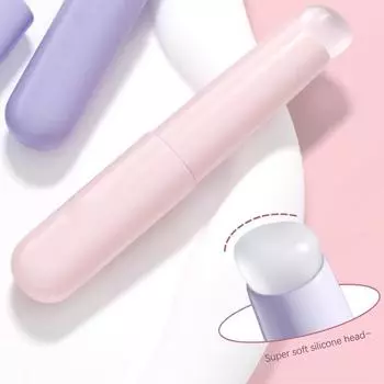 Силиконовая кисточка для губ с крышкой Кисть для губ Скошенные кисти для консилера Бальзам для губ Блеск для губ Круглая головка Кисть для макияжа Кисти для консилера фиолетовый