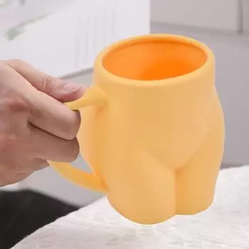 Силиконовая кофейная кружка 360/480 мл с ручкой, красочная нижняя часть тела, термостойкая пищевая многофункциональная чашка для чая, молока, воды, подарок на день рождения 360ml фиолетовый
