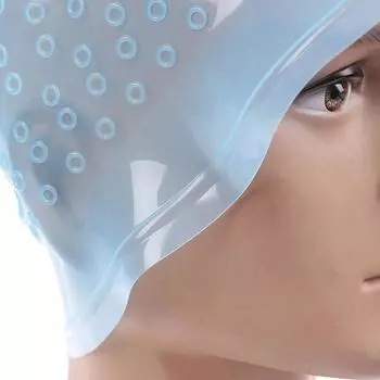 Силиконовая колпачка для укладки волос + крючок, игла, цветная колпачок для выделения краски