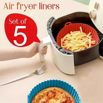 Силиконовая корзина для фритюрницы, многоразовая силиконовая форма для фритюрницы, кастрюли, духовки, противня, коврика для жареной курицы, аксессуары для фритюрницы, 5 шт.
