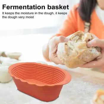 Силиконовая корзина для расстойки хлеба, 2 шт., круглая, овальная, для приготовления хлеба на закваске, Banneton, жаропрочная, большая вместительная складная миска для расстойки, кухня фиолетовый
