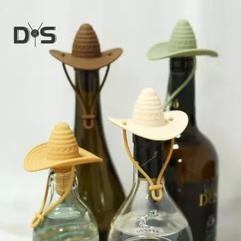 Силиконовая ковбойская шляпа для красного вина, винная пробка, пищевая пробка для бутылок вина, спиртных напитков, пива, шампанского, веселья, вечеринки, аксессуар, подарок пшеничный