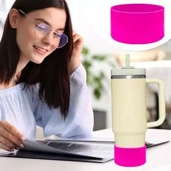 Силиконовая крышка чашки для ботинок, противоскользящий нижний рукав, утолщенная защитная нижняя крышка чашки для стаканов, простой современный 20-40 унций красный