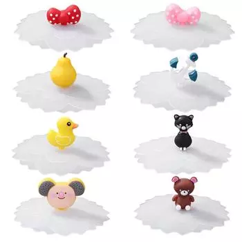 Силиконовая крышка чашки. Термостойкая прозрачная пылезащитная герметичная многоразовая крышка. Pink bow