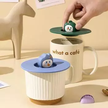 Силиконовая крышка для чашки, пищевой класс, не содержит BPA, термостойкая, пылезащитная, многоразовая, гибкая, универсальная, крышка для чашки для кофейной кружки темно-зеленого