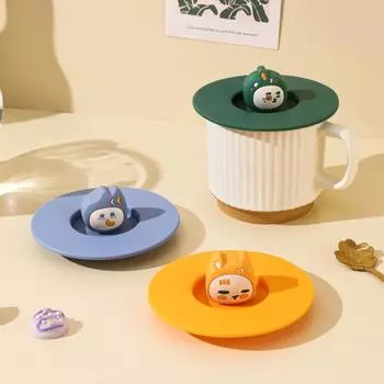 Силиконовая крышка для чашки, пищевой класс, не содержит BPA, термостойкая, пылезащитная, многоразовая, гибкая, универсальная, крышка для чашки для кофейной кружки оранжевый