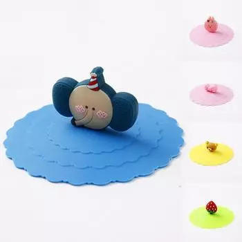 Силиконовая крышка для чашки с мультяшной ручкой 10 см One Size