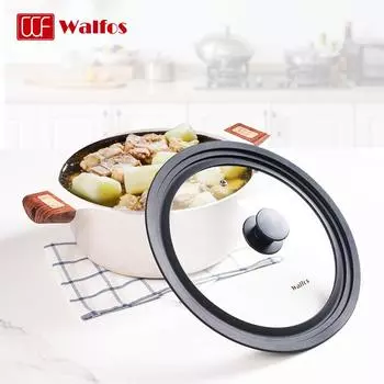 Силиконовая крышка для кастрюли WALFOS, крышка против ожогов, универсальная прозрачная стеклянная крышка для кастрюли, домашняя сковорода, крышка для суповой миски, кухонные инструменты