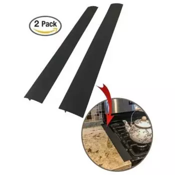 Силиконовая крышка для кухонной плиты, длинная и широкая крышка, 2 шт., для защиты от разливов чёрный