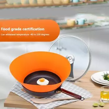 Силиконовая крышка от брызг, защита от перелива Силиконовая крышка от брызг, крышка от брызг масла, масляный экран, идеальная защита от брызг, сковорода оранжевый