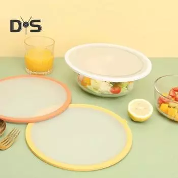 Силиконовая крышка пищевого класса воздухонепроницаемая легкая круглая многофункциональная крышка для хранения свежести для кухни белый