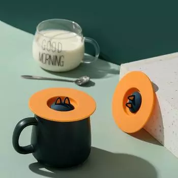 Силиконовая крышка с кошачьими ушками, герметичная пылезащитная кружка, керамическая чашка, чашка для чая, чашка для воды, универсальная крышка для чашки розовый