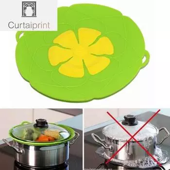 Силиконовая крышка-заглушка для кастрюли, сковороды, кухонный инструмент, цветочная посуда, силиконовая крышка-заглушка, крышка кастрюли, кухонные аксессуары красный