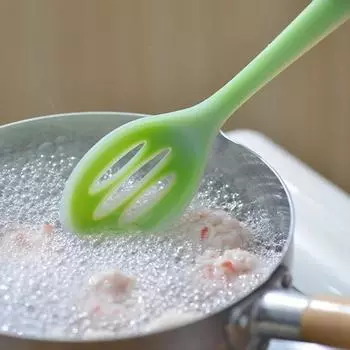 Силиконовая кухонная ложка-шумовка, большая длинная ручка, сито, шумовка, силиконовый половник, дуршлаг, лопатка, кухонные принадлежности