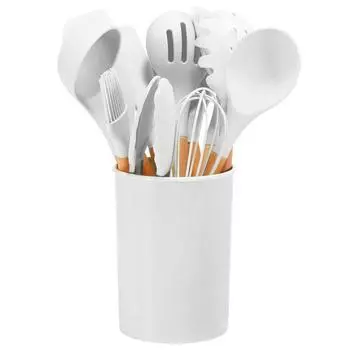 Силиконовая кухонная посуда с антипригарным покрытием, кухонный инструмент, лопаточка, ковш, венчики для яиц, лопатка, ложка для супа, кухонная посуда, набор посуды розовый