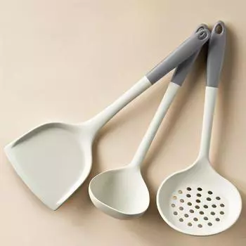 Силиконовая кухонная утварь Лопатка с антипригарным покрытием Кухонная утварь Половник Венчики для взбивания яиц Лопатка Ложка для супа Набор кухонных принадлежностей Кухонные принадлежности Food grade silicone shovel