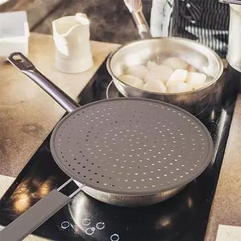 Силиконовая кухонная защита от брызг с ручкой, жаропрочная защита от брызг масла, крышка сливной доски, крышка кухонной сковороды