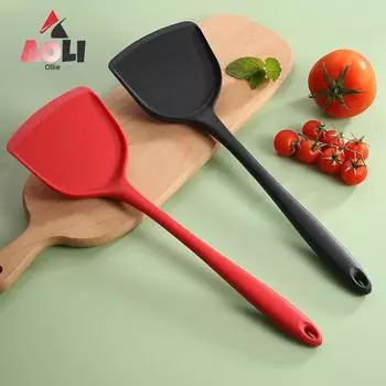 Силиконовая кулинарная лопатка с антипригарным покрытием, устойчивая к высоким температурам, для использования на кухне Random Color