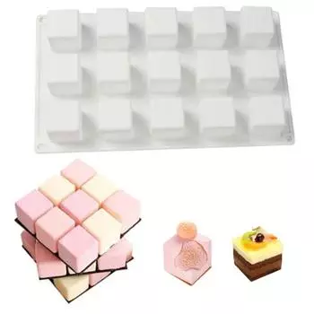 Силиконовая квадратная форма для торта 3D форма для мусса свеча кубическая форма своими руками Style B