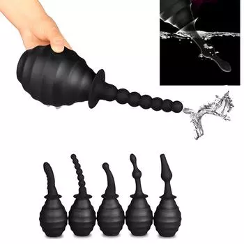 Силиконовая лампочка, вагинальный анальный очищающий шприц, игрушка с легким чистым наконечником