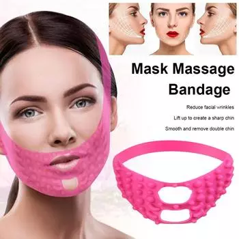 Силиконовая лифтинг-маска для лица, массажная повязка, маска с V-образной линией, редуктор для двойного подбородка, укрепляющая лифтинг-ленточная маска для лица 1PC