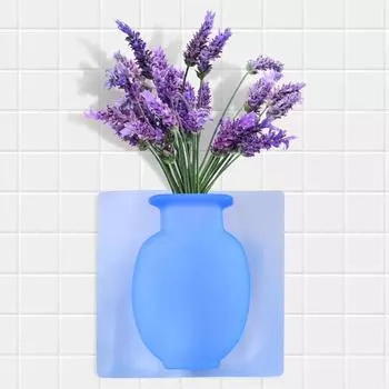 Силиконовая липкая ваза Sticky Wall Magic Plant Vases многоразовая ваза для внутреннего использования без сверления настенный декор для дома ваза для цветов белый