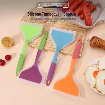 Силиконовая лопатка для блинов и тамагояки, устойчивая к высоким температурам — антипригарный кухонный инструмент для пищевого использования.
