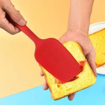 Силиконовая лопатка для выпечки десертов с нескользящей ручкой для размешивания крема для торта M светло-зеленый