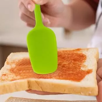 Силиконовая лопатка для выпечки Yousheng, десерты, нескользящая ручка, приспособление для размешивания крема, мешалка для крема для торта, легкоочищаемый инструмент для выпечки M светло-зеленый