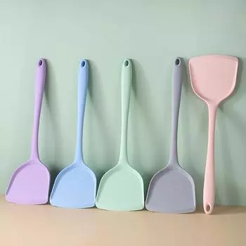 Силиконовая лопатка, устойчивая к высоким температурам, для приготовления и жарки - кухонная утварь с антипригарным покрытием