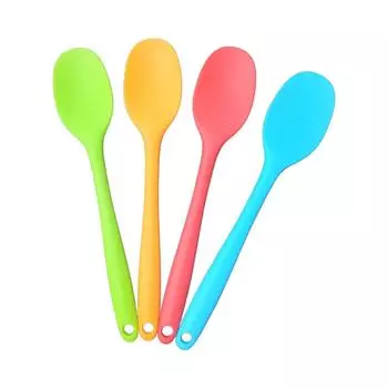 Силиконовая лопаточка с длинной ручкой, антипригарный скребок, ложка, кухонная утварь