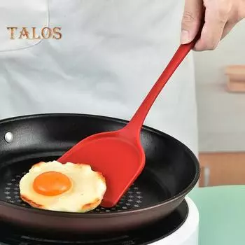 Силиконовая лопаточка, широкая посуда, дизайн с подвесным отверстием, практичная силиконовая китайская лопаточка, кухонная утварь, кухонная утварь светло-фиолетовый