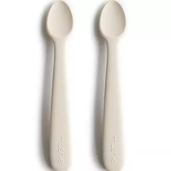 Силиконовая ложка для кормления Mush, цвет слоновой кости, 2 шт.