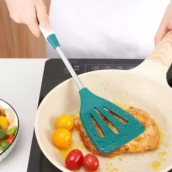 Силиконовая ложка для супа, дуршлаг, ручка из нержавеющей стали, лопатка для жареного риса, кухонная утварь