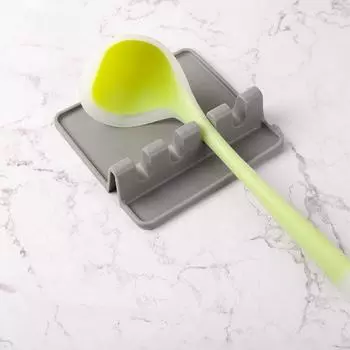 Силиконовая ложка для супа с длинной ручкой, кухонная антипригарная большая ложка для еды, ковш, домашняя кухонная утварь, инструмент FDA синий