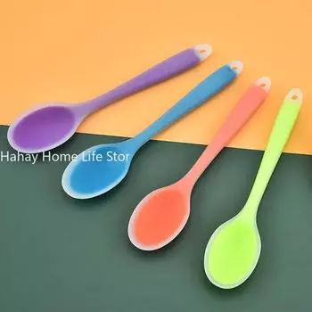 Силиконовая ложка, термостойкая, легко моется, антипригарное покрытие, ложки для риса, высокотемпературная ложка, столовые приборы, кухонный инструмент
