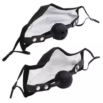 Силиконовая маска-шар для рта, мужская и женская тренировочная реквизит для улицы, связывающие игрушки, сексуальный секс-продукт для взрослых, кляп-шар SM Black with Holes