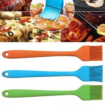 Силиконовая масляная щетка для барбекю, термостойкая, легко хранить, с хвостовым крючком, прочная мягкая насадка, универсальный инструмент для наметки для выпечки барбекю зелёный