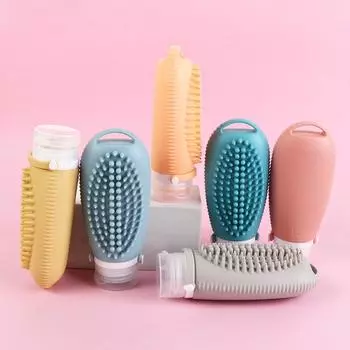 Силиконовая массажная щетка для бутылочек многоразового использования, удобная для путешествий, бутылка для шампуня для девочек style 5